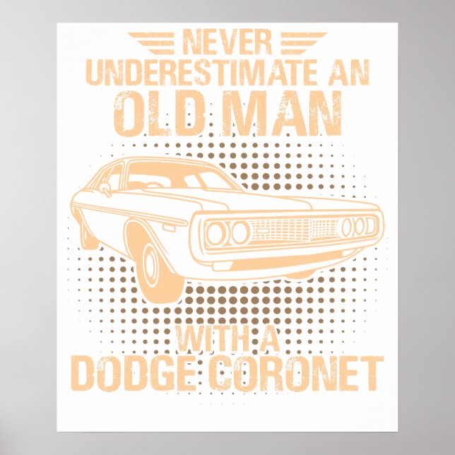 Affiche Un vieil homme Dodge Coronet 1972 (Devant)
