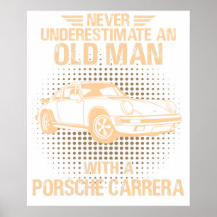 Affiche Un vieil homme Porsche Carrera 1984