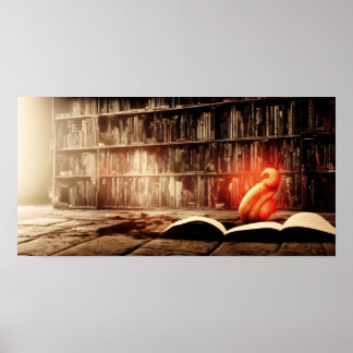 Affiche Un Vieux Bookcase 34 - A.I.