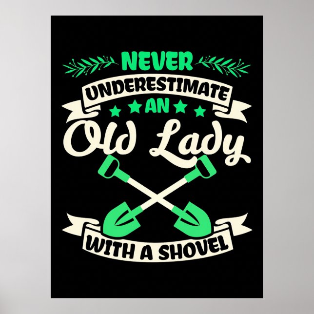 Affiche Un Vieux Jardin-Dame Avec Une Chaussure (Devant)