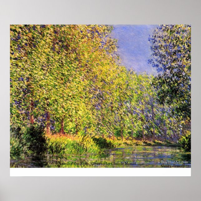 Affiche Un virage de l'Epte, Giverny par Claude Monet (Devant)