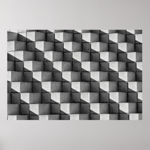 Affiche Un visage de la sculpture "Four Side Pyramid" dans