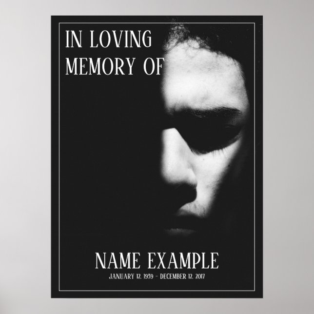 Affiche Un visage endormi dans une demi-ombre (Devant)