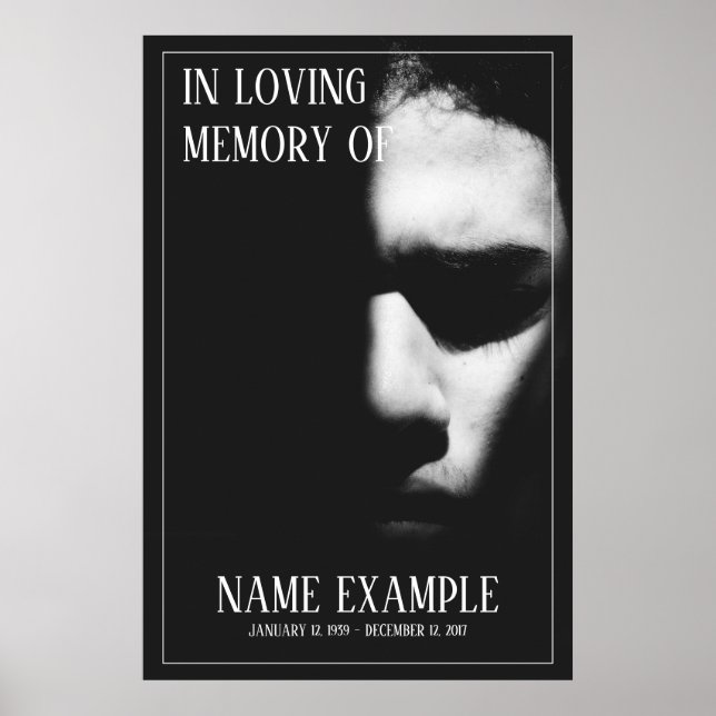 Affiche Un visage endormi dans une demi-ombre (Devant)