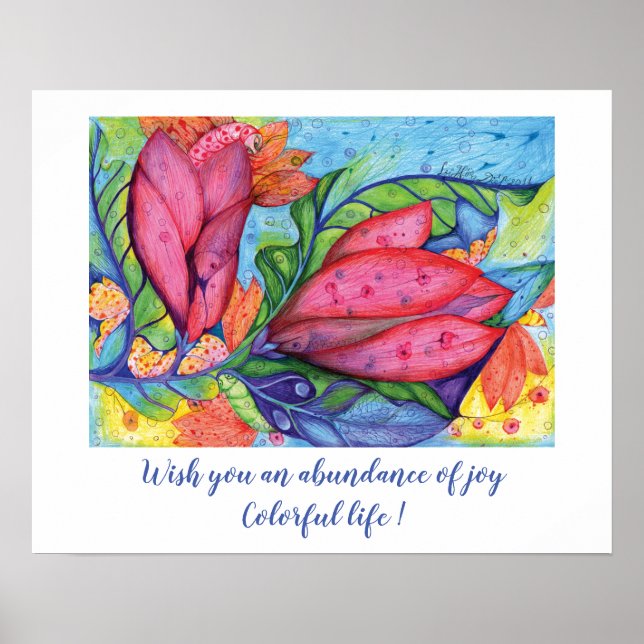 Affiche Un voeu de vie coloré (Devant)