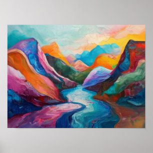 Affiche Un voyage fauviste à travers les canyons radieux d