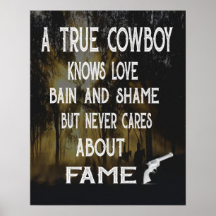 Affiche Un vrai cowboy en toile