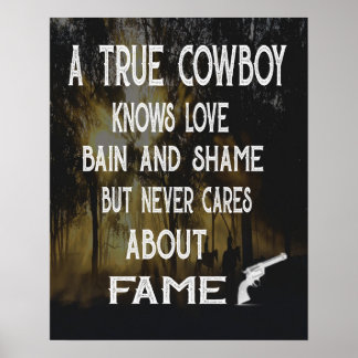 Affiche Un vrai cowboy en toile