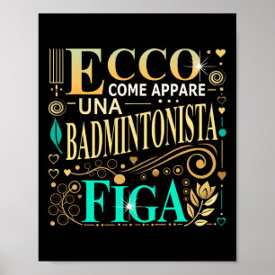 Affiche Una Badmintonista Figa Idée Regalo Badminton Donna