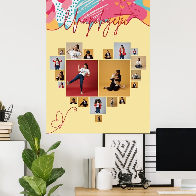 Affiche Unapologetic Personalized Feminine Photo Collage (Bureau à domicile)