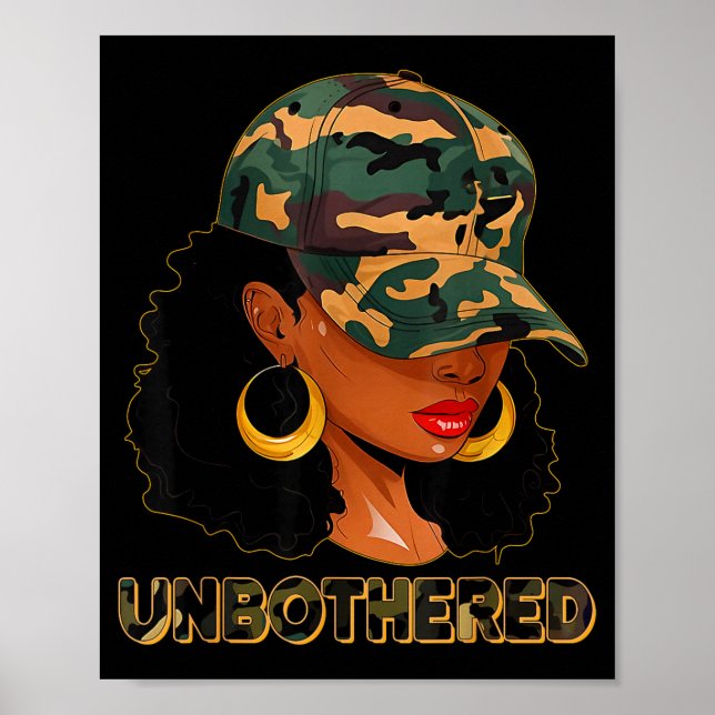 Affiche Unbothered Black Woman Melanin African Black Histo (Devant)