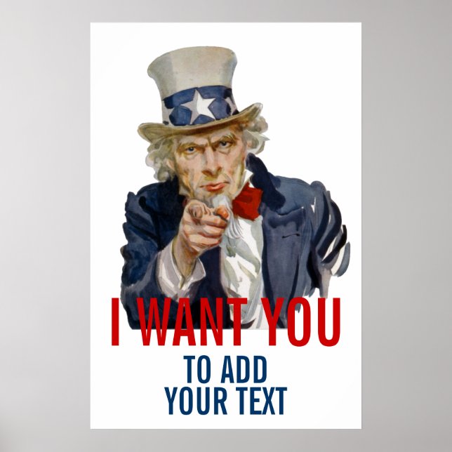 Affiche Uncle Sam Add Your Own Personalized Text (Devant)