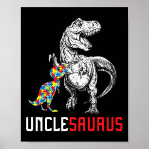 Affiche Unclesaurus Sensibilisation sur l'autisme Oncle Sa