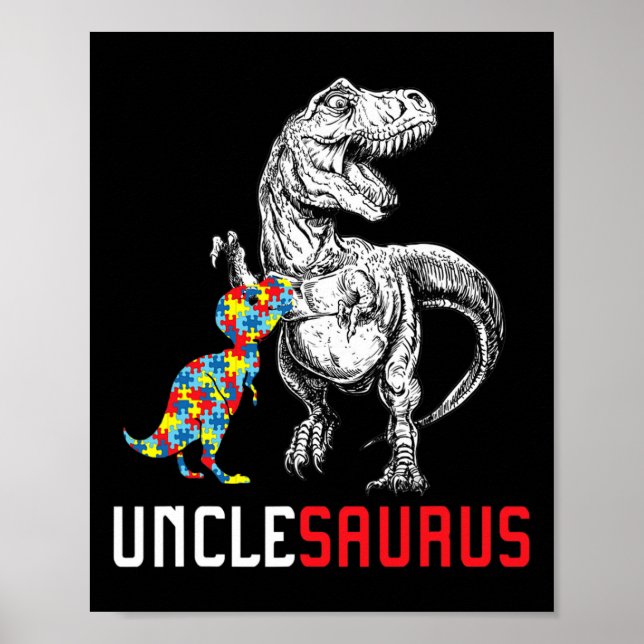 Affiche Unclesaurus Sensibilisation sur l'autisme Oncle Sa (Devant)