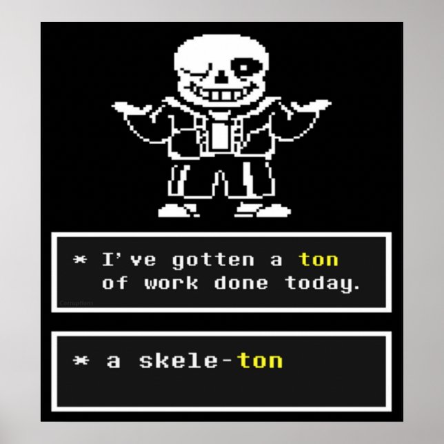 Affiche Undertale - Sans Skeleton - Undertale (Devant)