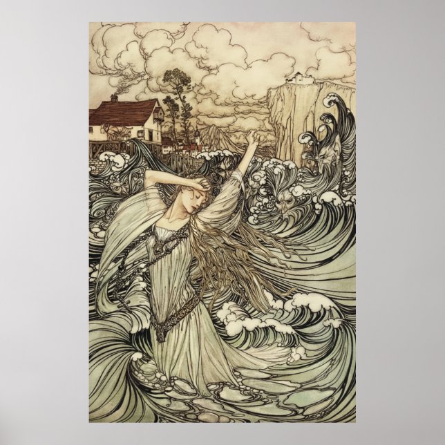 Affiche Undine par Arthur Rackham (Devant)