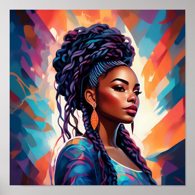 Affiche Une Africaine Américaine Les cheveux dans la couro (Devant)