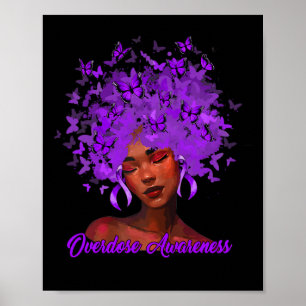 Affiche Une Africaine Noire Afro Violet Ribbon Overdose Aw