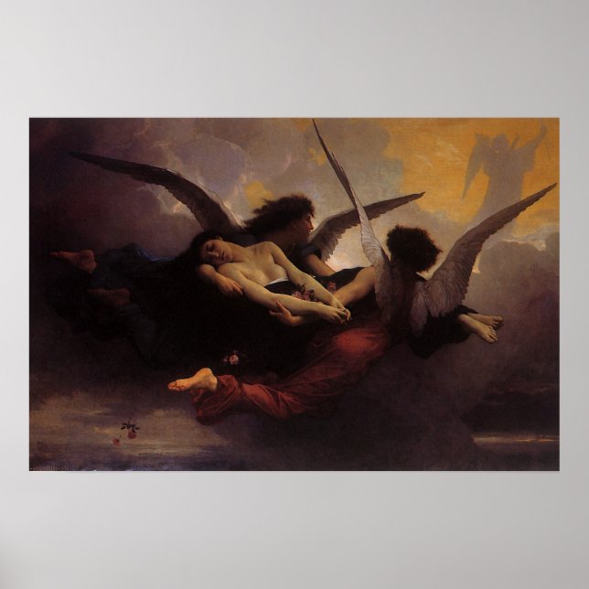 Affiche Une âme emmenée au ciel par Bouguereau (Devant)