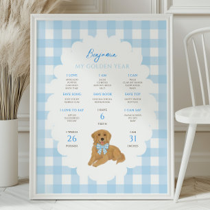 Affiche Une année dorée Chiot 1er anniversaire étape impor