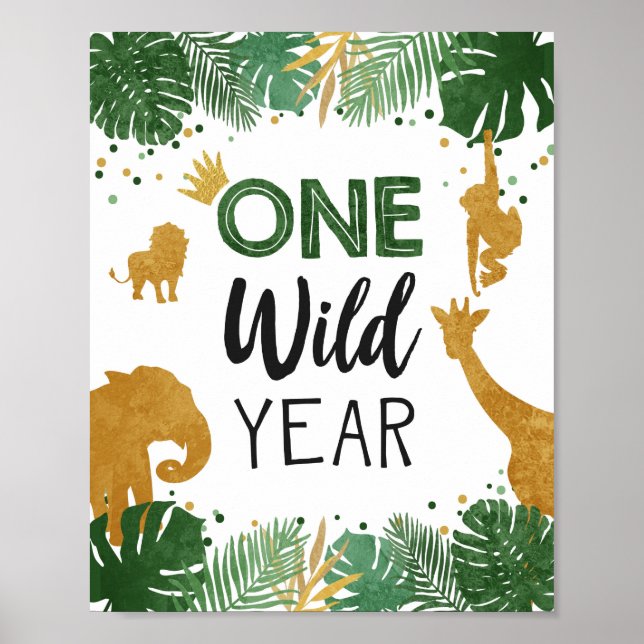 Affiche Une année sauvage Safari Animaux Gold Premier anni (Devant)