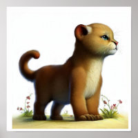 Une aquarelle 3D Image d'un jeune cougar