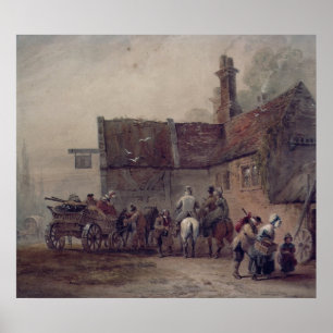 Affiche Une auberge de bord de la route