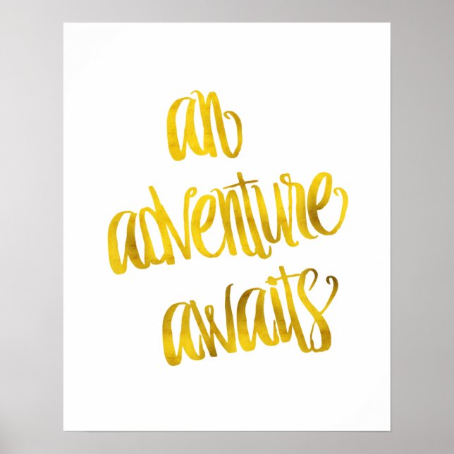 Affiche Une Aventure Attend Devis Gold Faux Foil Devis (Devant)