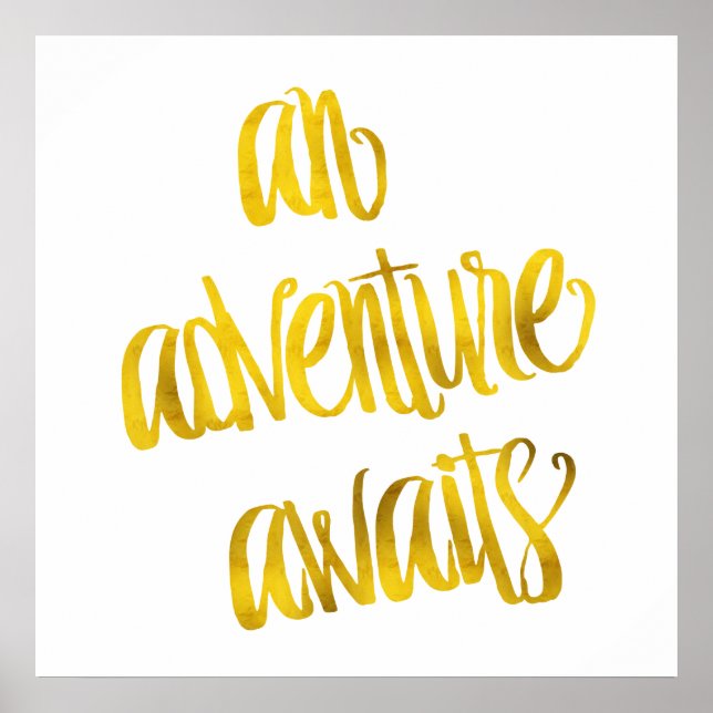 Affiche Une Aventure Attend Devis Gold Faux Foil Devis (Devant)