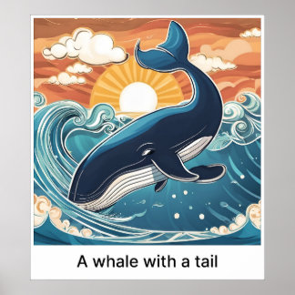 Affiche Une Baleine À Queue - Imprimer