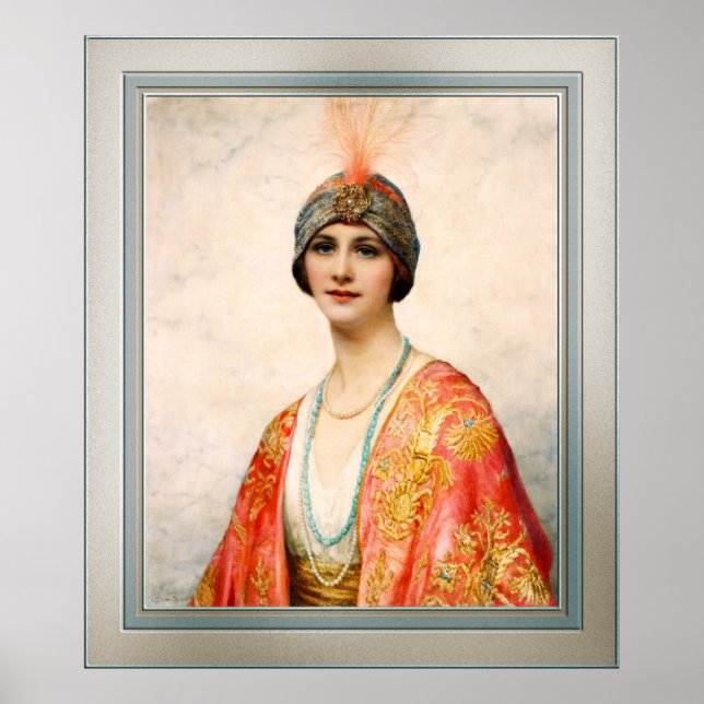 Affiche Une beauté en costume oriental par William Wontner (Devant)
