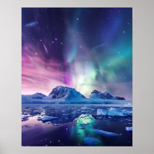 Affiche Une belle aurore boréale