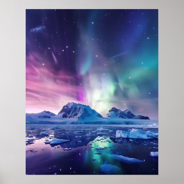 Affiche Une belle aurore boréale  (Devant)