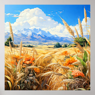 Affiche Une Belle Sur La Prairie