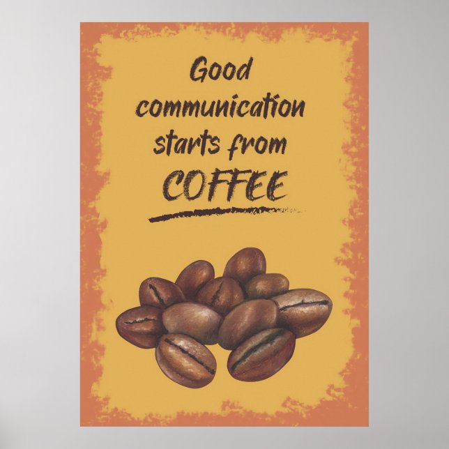 Affiche Une Bonne Communication De L'Amateur De Café Comme (Devant)