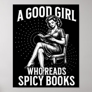 Affiche Une bonne fille qui lit un livre épicé salace bibl