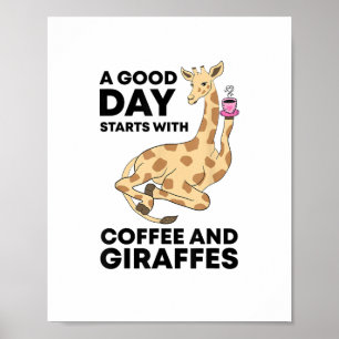 Affiche Une bonne journée commence avec un cadeau café et