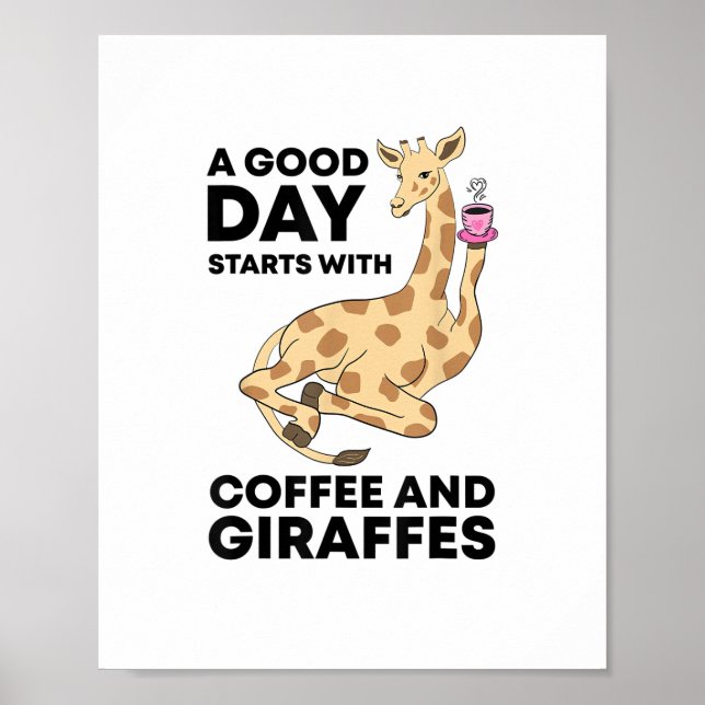Affiche Une bonne journée commence avec un cadeau café et  (Devant)