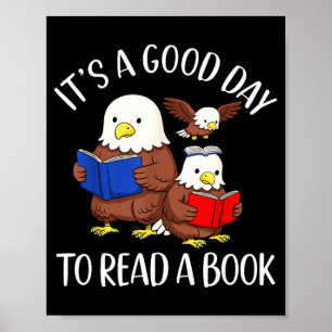 Affiche Une bonne journée pour lire un livre aigle bibliot