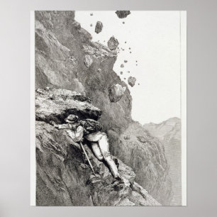 Affiche Une canonnade sur le Matterhorn, 1862, 'de l'Asc