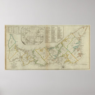 Affiche Une carte de l'île de St John