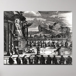 Affiche Une cérémonie bouddhiste de, 'Indiae Orientalis