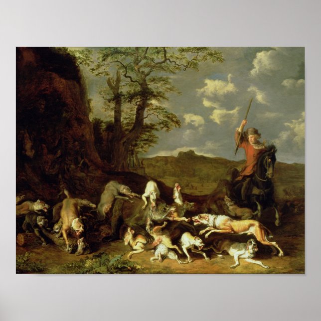 Affiche Une chasse aux ours, 1655 (Devant)
