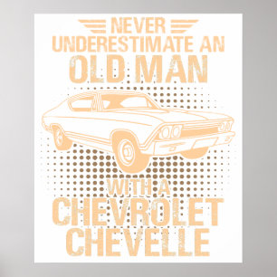 Affiche Une Chevrolet Chevelle 1968 de vieil homme