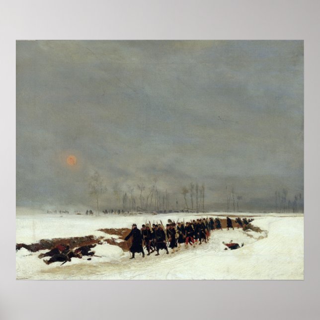 Affiche Une colonne d'infanterie sur le chemin d'un raid (Devant)