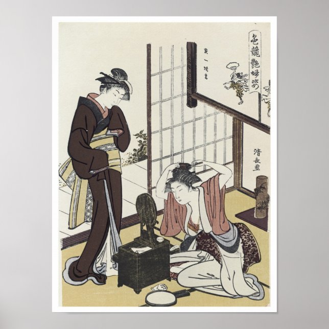 Affiche Une comparaison des charmes, Kiyonaga, 1780 (Devant)