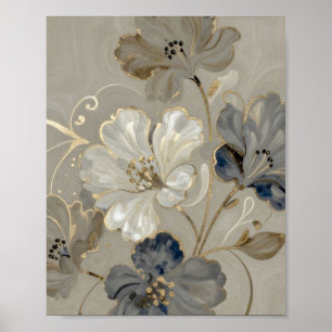 Affiche Une composition fluide de bleu marine minuit