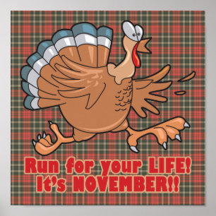 Affiche une course à vie drôle turkey