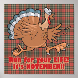 Affiche une course à vie drôle turkey