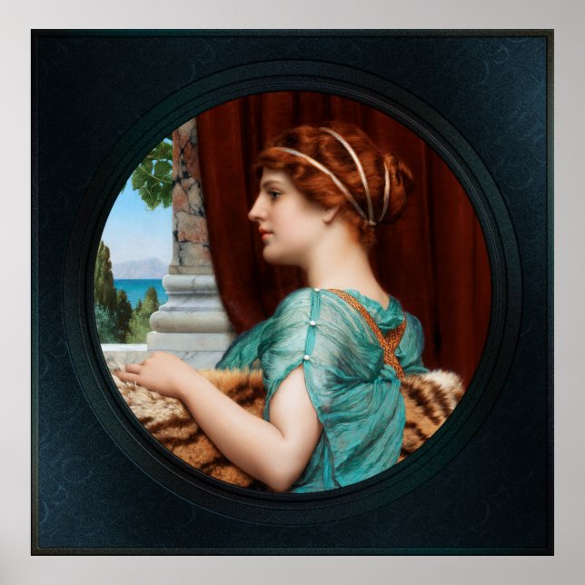 Affiche Une dame de Pompéi par John William Godward (Devant)